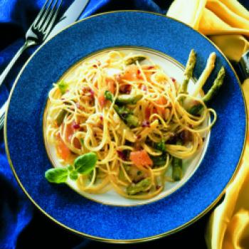 Feinschmecker-Spaghetti, Italienische Pasta trifft Deutschen Spargel - (c) Wirths PR