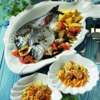 Karfreitagsmenü mit Jakobsmuscheln, Krabbensuppe und Dorade - (c) www.ostermenue.de