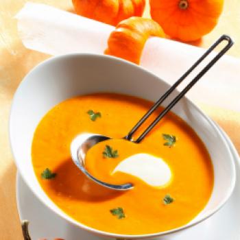 Sahnige Kürbissuppe mit Kokos - (c) Wirths PR