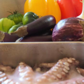 Pulpo-Salat mit Tomaten, Fenchel, Oliven und Kapern - (c) Jörg Bornmann