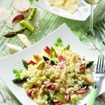 Spargel-Risotto mit Schinken - (c) Wirths PR