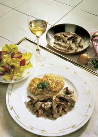 Kalbsgeschnetzeltes mit Rösti - (c) Wirths PR Kalbsgeschnetzeltes mit Rösti - (c) Wirths PR