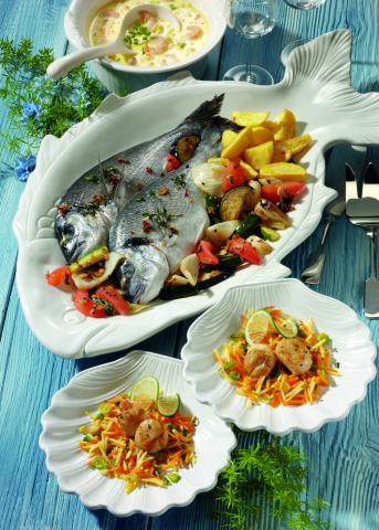 Karfreitagsmenü mit Jakobsmuscheln, Krabbensuppe und Dorade - (c) www.ostermenue.de Karfreitagsmenü mit Jakobsmuscheln, Krabbensuppe und Dorade - (c) www.ostermenue.de