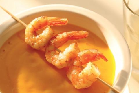 Kürbissüppchen mit Shrimps - (c) Deutsches Weininstitut Kürbissüppchen mit Shrimps - (c) Deutsches Weininstitut