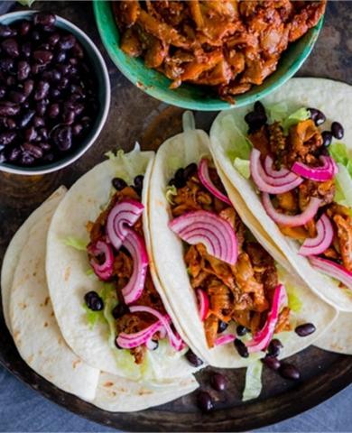 Tacos mit Pulled-Aubergine - (c) aubergine.nl Tacos mit Pulled-Aubergine - (c) aubergine.nl