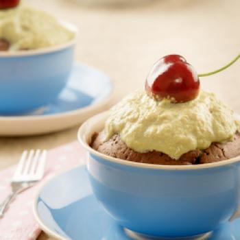 Schoko-Cup-Cakes mit Kirschen - Stefan Kristoferitsch mit freundlicher Genehmigung der Gemeinschaft Steirisches Kürbiskernöl g.g.A.