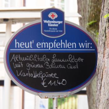 Kloster Weltenburg Lamm Speiseschild Klosterbrauerei, Brauerei, Bier(c) Jörg Bornmann