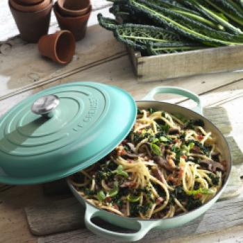 Pastagericht aus dem Gourmet Profitopf cool mint von Le Creuset