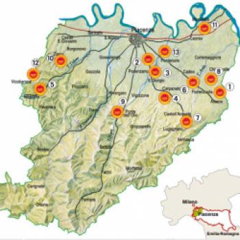 Die Salumi-Produzenten in der Province Piacenca - 1 Emilia Ovest Salumi Soc. Coop, 2 Salumificio Fiocchi Luigi snc, 3 Salumificio Gagliardi G.P. srl, 4 Giordano srl, 5 Salumi Grossetti srl, 6 Salumificio La Coppa srl, 7 Salumificio La Rocca srl, 8 Salumificio Peveri Carlo sas, 9 San Bono srl Bono srl, 10 Salumificio San Carlo SpA, 11 Salumificio Val D’Ongina snc, 12 Valtidone Salumi SpA, 13 Valtidone Salumi Sp - (c) Italienische Handelskammer für Deutschland