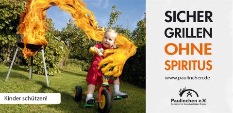 Grillunfall - der fahrlässige Einsatz von Spiritus - Kinder können ihre Gefährdung zu keinem Zeitpunkt einschätzen. Erwachsene tragen die Verantwortung - (c) www.paulinchen.de Grillunfall - der fahrlässige Einsatz von Spiritus - Kinder können ihre Gefährdung zu keinem Zeitpunkt einschätzen. Erwachsene tragen die Verantwortung - (c) www.paulinchen.de