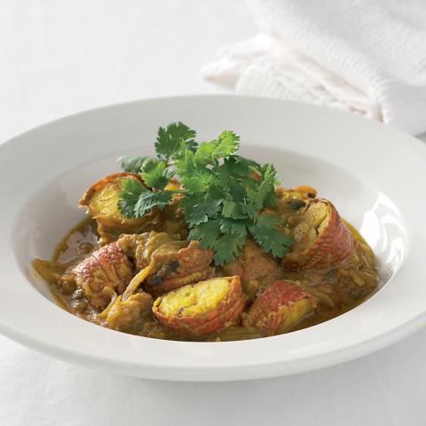 Südafrikanisches Flusskrebs-Curry, ein besonderes Gericht, das oft auf der Hochzeitstafel zu sehen ist - (c) Dirk Peters / Südafrika Weininformation Südafrikanisches Flusskrebs-Curry, ein besonderes Gericht, das oft auf der Hochzeitstafel zu sehen ist - (c) Dirk Peters / Südafrika Weininformation