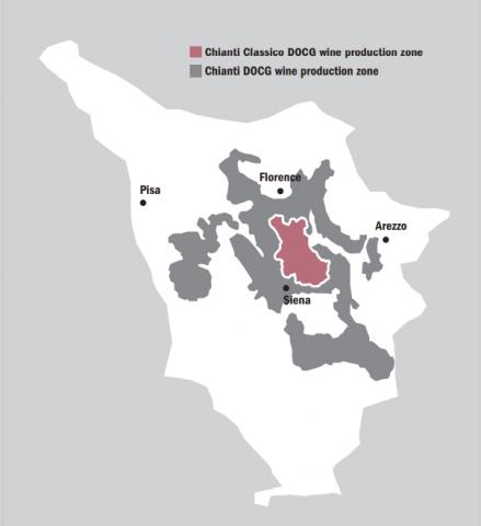 Chianti Classico & Chianti – Der Unterschied - (c) aus der Broschüre 'Passport to Chianti Classico'
