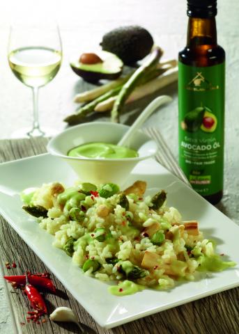 Spargel-Risotto mit Avocado - (c) Neuseelandhaus Avocadoöl Spargel-Risotto mit Avocado - (c) Neuseelandhaus Avocadoöl